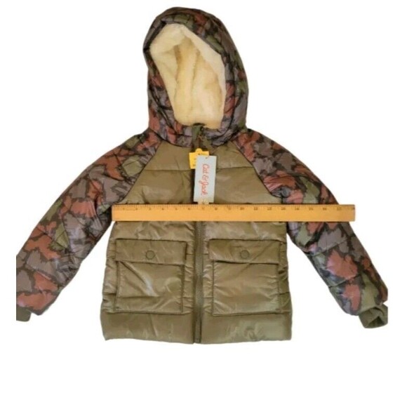 Cat & Jack Camo Toddler Hooded Snow Winter Puffer Lined Jacket 4T New W/tag - Picture 5 of 7